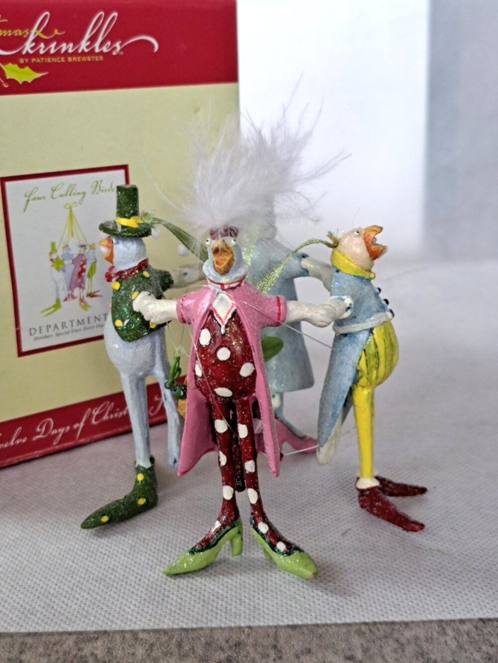 Dept 56 Krinkles Patience Brewster Four Calling Birds Ornament 12 Days #4